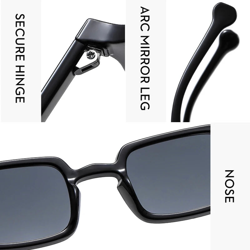 Luxuriöse rechteckige Sonnenbrille im Vintage-Stil – unisex, UV400 & Anti-Glare, ideal für elegante Alltags- oder Sommer-Looks.
