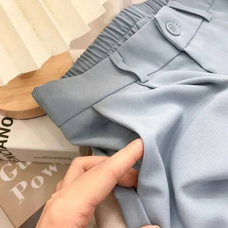 Pantalon harem taille haute noir – Pantalon de loisirs élastique pour le bureau et le quotidien