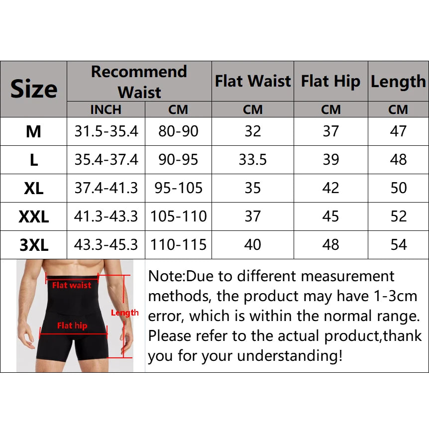 Hochtaillierte Kompressions-Shorts für Männer – formt Bauch und Taille, stützend und ideal für eine schlanke Silhouette im Alltag.