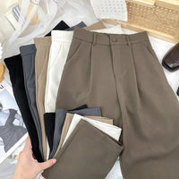 Pantalon harem taille haute noir – Pantalon de loisirs élastique pour le bureau et le quotidien