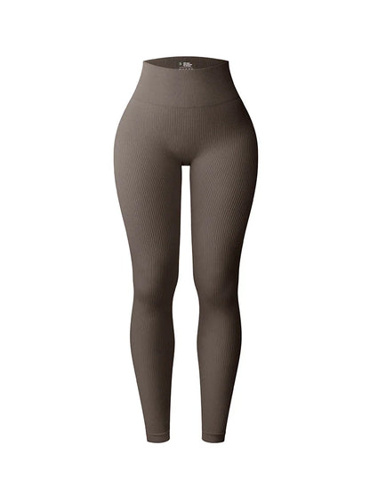Nahtlose Sportleggings – Hochtailliert mit figurformendem Design und elastischem Rippmaterial
