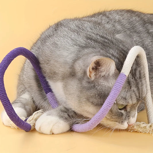 Kauspielzeug für Katzen aus robustem Seil – ideal zum Spielen, Beißen und zur Zahnpflege, sorgt für aktive Beschäftigung.