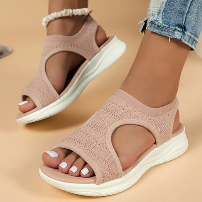 Offene Plateau-Sandalen mit Mesh – leicht, luftig und ideal für Alltag und Freizeit