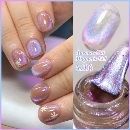BORN PRETTY 10ml Aurora Cat Eye Gel – magnetischer Glanz mit märchenhaftem Schimmer, UV-Soak-Off für funkelnde Nail-Art-Looks.
