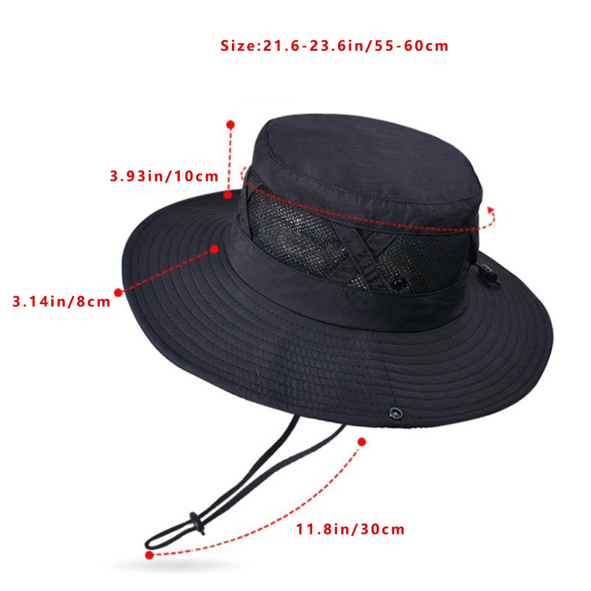 Atmungsaktiver Bucket Hat mit UPF 50+, verstellbar und faltbar – ideal für Sonne und Outdoor.
