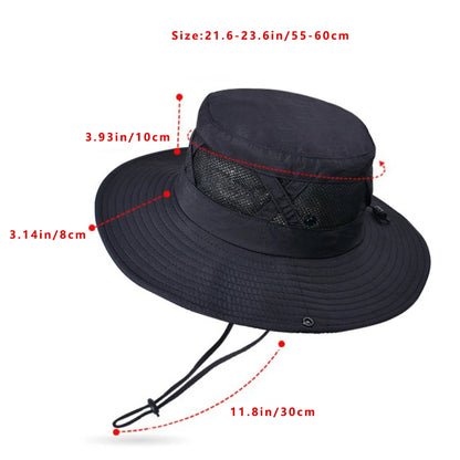 Atmungsaktiver Bucket Hat mit UPF 50+, verstellbar und faltbar – ideal für Sonne und Outdoor.