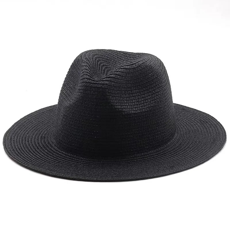 Großer Panama-Strohhut mit breiter Krempe – unisex, luftig und ideal für Sommer, Strand & UV-Schutz mit stilvollem Fedora-Design.