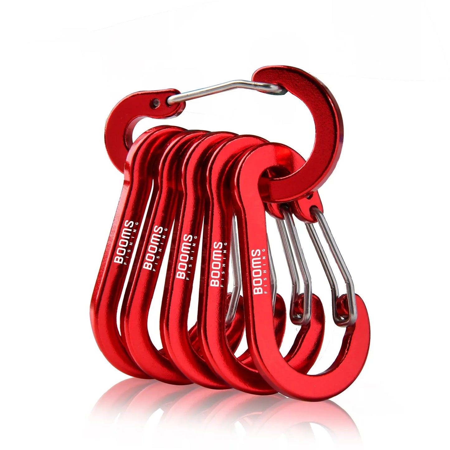 Karabiner-Set – 6-teilige Aluminium-Karabiner mit Clip-Verschluss, ideal für Camping, Klettern und Angeln