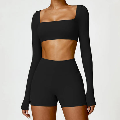 2-piece sports set with quick-drying long sleeve and leggings – comfortable, functional, and perfect for yoga, workout, or running.