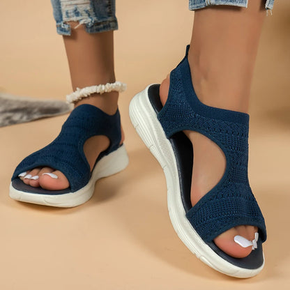 Offene Plateau-Sandalen mit Mesh – leicht, luftig und ideal für Alltag und Freizeit