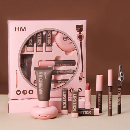 HiVi Make-up Geschenkbox – limitierte Edition mit Puder, Lipstick & mehr, stilvoll verpackt und perfekt als Geschenk für besondere Anlässe.