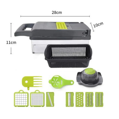 Multifunktionaler Gemüseschneider – 14/16-in-1 Slicer, Dicer & Reibe mit Griff für die Küche
