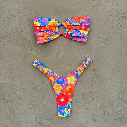 Push-Up Bikini-Set – Sexy Brazilian-Design mit Tanga & trendigen Mustern