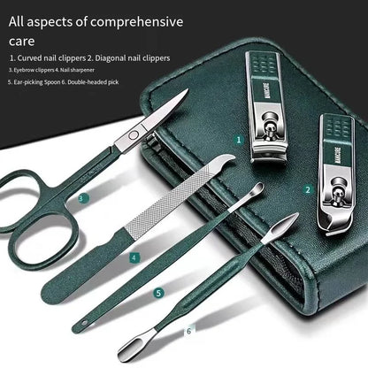 Maniküre-Set – Hochwertiges 6-teiliges Nagelpflegeset mit Nagelschere und Knipser, ideal für Zuhause und unterwegs