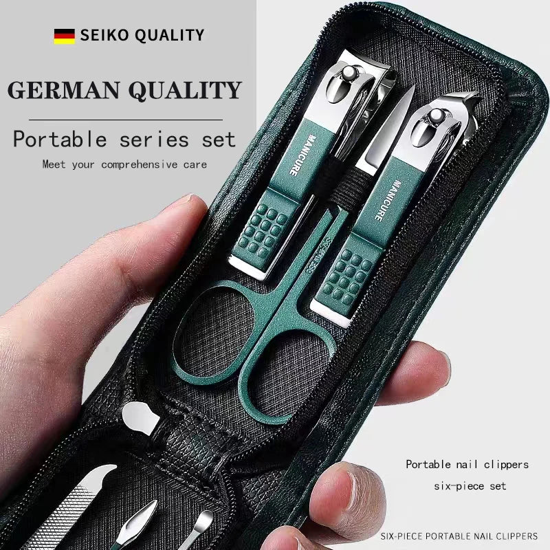 Maniküre-Set – Hochwertiges 6-teiliges Nagelpflegeset mit Nagelschere und Knipser, ideal für Zuhause und unterwegs
