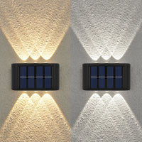 6LED Solar Lights, Outdoor Atmosphere Wall Lamp, Up And Down Light Control for Garden Yard Street Balcony Terrace Camping Decor