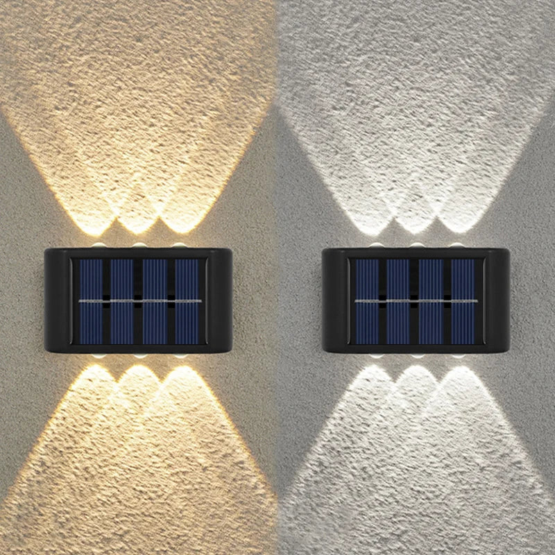 6LED Solar Lights, Outdoor Atmosphere Wall Lamp, Up And Down Light Control for Garden Yard Street Balcony Terrace Camping Decor