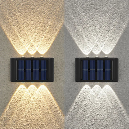6LED Solar Lights, Outdoor Atmosphere Wall Lamp, Up And Down Light Control for Garden Yard Street Balcony Terrace Camping Decor