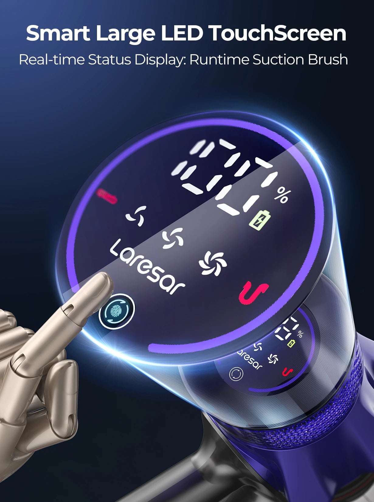 Akku-Staubsauger – 500W, 50KPA Saugkraft, kabelloser Handstaubsauger mit herausnehmbarer Batterie und Staubbehälter