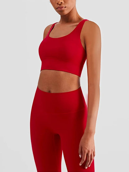 Conjunto de fitness de 2 piezas con sujetador deportivo tipo push-up y leggings – cómodo, de soporte e ideal para el gimnasio, yoga o pilates.