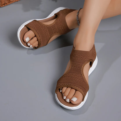 Offene Plateau-Sandalen mit Mesh – leicht, luftig und ideal für Alltag und Freizeit