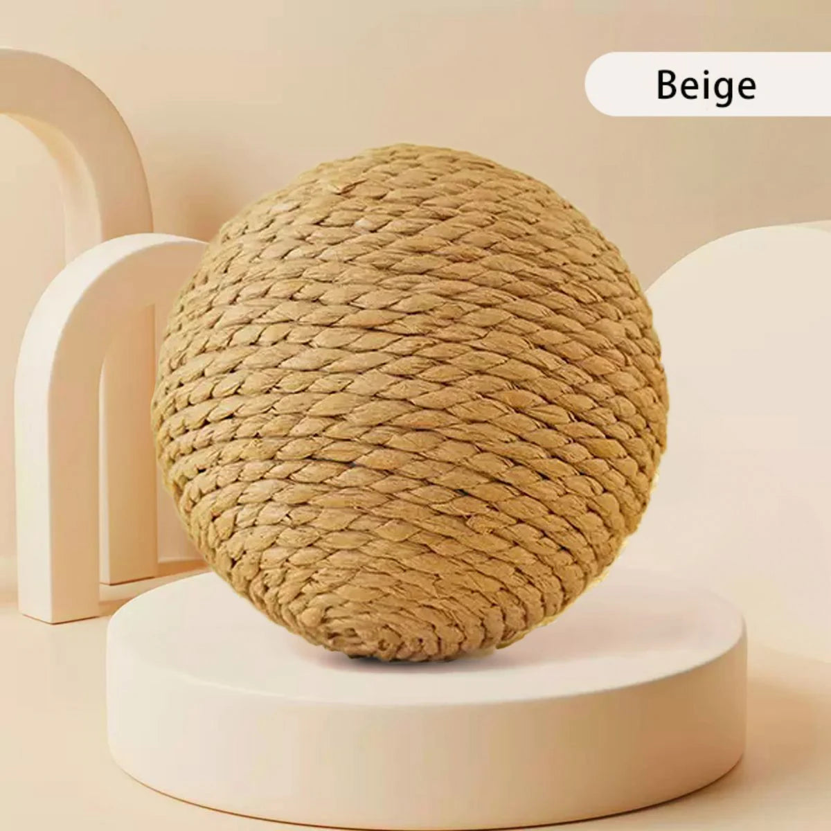 10 cm großer Sisal-Kratzball für Katzen – interaktiv, mit Sound und ideal zur Zahnpflege, Krallenpflege und spielerischen Beschäftigung.