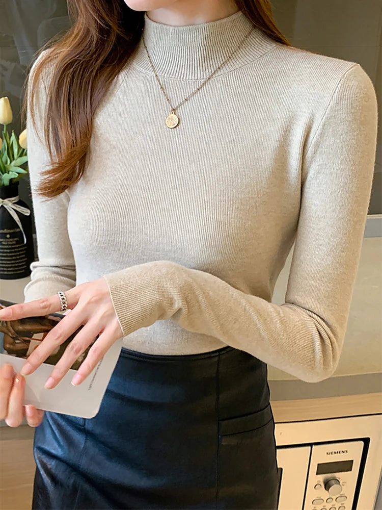 Rollkragenpullover – Eleganter Strickpullover mit Langarm & Stretch für stilvollen Komfort