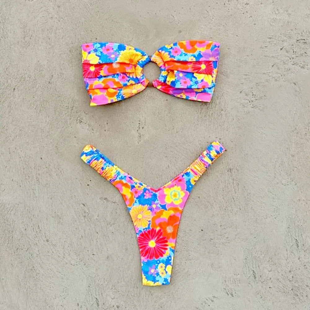 Push-Up Bikini-Set – Sexy Brazilian-Design mit Tanga & trendigen Mustern