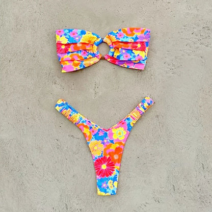 Push-Up Bikini-Set – Sexy Brazilian-Design mit Tanga & trendigen Mustern