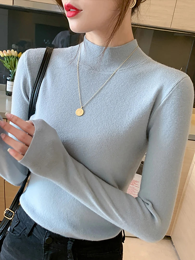 Rollkragenpullover – Eleganter Strickpullover mit Langarm & Stretch für stilvollen Komfort