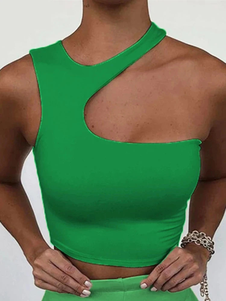 Schulterfreies Crop Top – Stylisches, figurbetontes Tanktop mit Cut-Out-Design für einen modernen Look