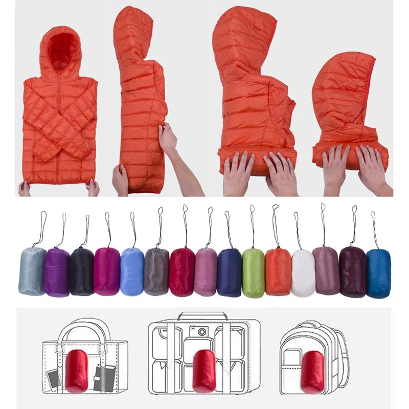 Leichte Daunenjacke mit winddichtem Design – schmal geschnitten, warm und perfekt für kalte Tage mit stylischem Komfort.