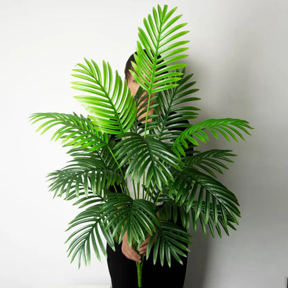Große Künstliche Palme 90–120 cm – Tropische Deko-Pflanze mit Monstera-Blättern für Zuhause und Garten