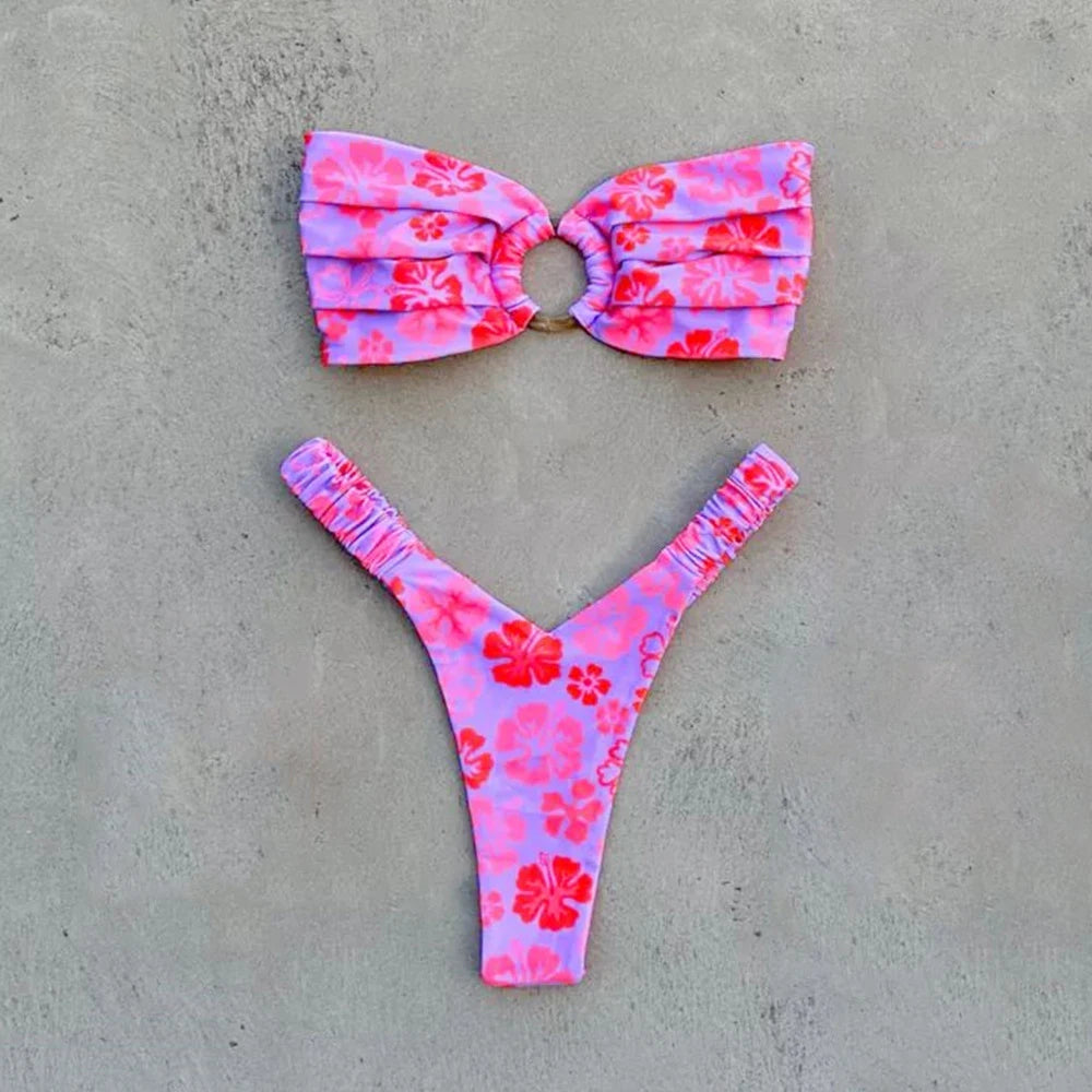 Push-Up Bikini-Set – Sexy Brazilian-Design mit Tanga & trendigen Mustern