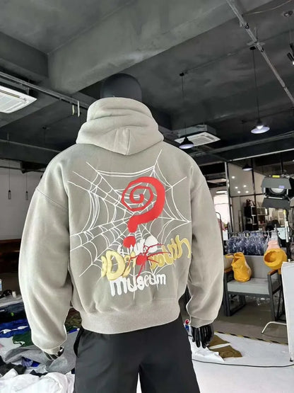 Y2K Hoodie & Sweatpants – Lockerer Harajuku-Sweater mit Print und Taschen im Hip-Hop-Punk-Stil