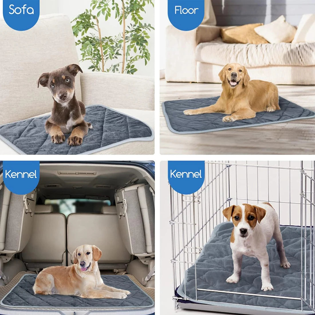 Tapis pour animaux auto-chauffant – Tapis chauffant lavable et antidérapant pour petits et moyens chiens et chats