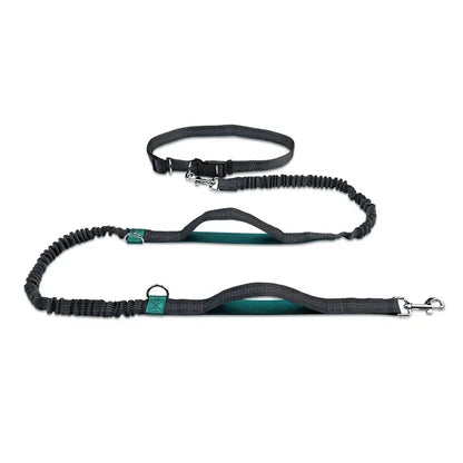Laisse à enrouleur manuelle pour chiens – Laisse de course pour grands chiens avec système de portage confortable