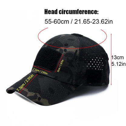 Atmungsaktive Camouflage-Basecap für Herren – mit Sonnenschutz, ideal für Outdoor-Aktivitäten wie Wandern, Angeln, Camping oder Sport.