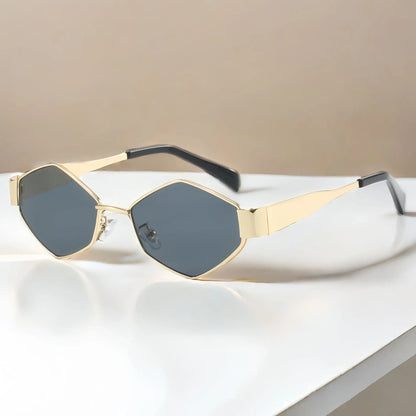 Trendige Hexagon-Sonnenbrille im Vintage-Stil – luxuriöses 2024er Design mit kleiner Fassung, unisex und perfekt für stylische Looks.