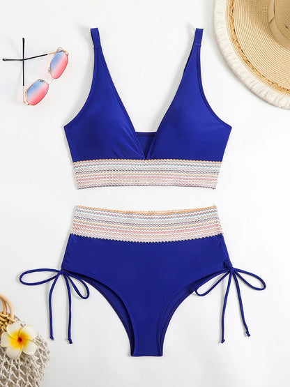 High-Waist Bikini Set – Zweiteiliges Design mit verstellbaren Drawstrings
