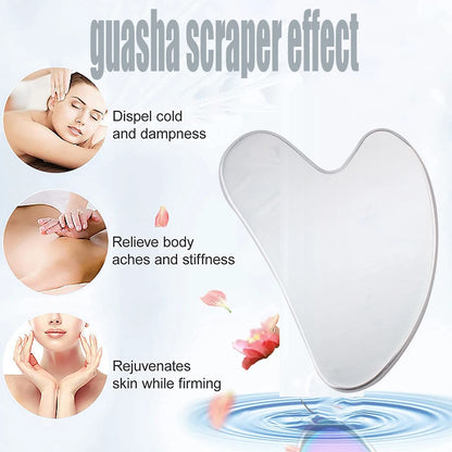 Gua Sha Schaber aus Edelstahl – für Gesicht und Körper, ideal zur Hautpflege, Entspannung und Detox-Massage zu Hause.
