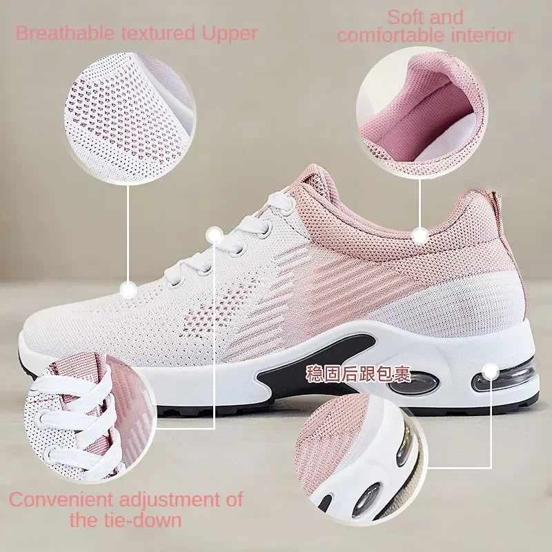 Leichte Damen-Laufschuhe mit atmungsaktivem Mesh & Air-Cushion-Sohle – bequem, schnelltrocknend und ideal für Sport, Training oder Alltag.