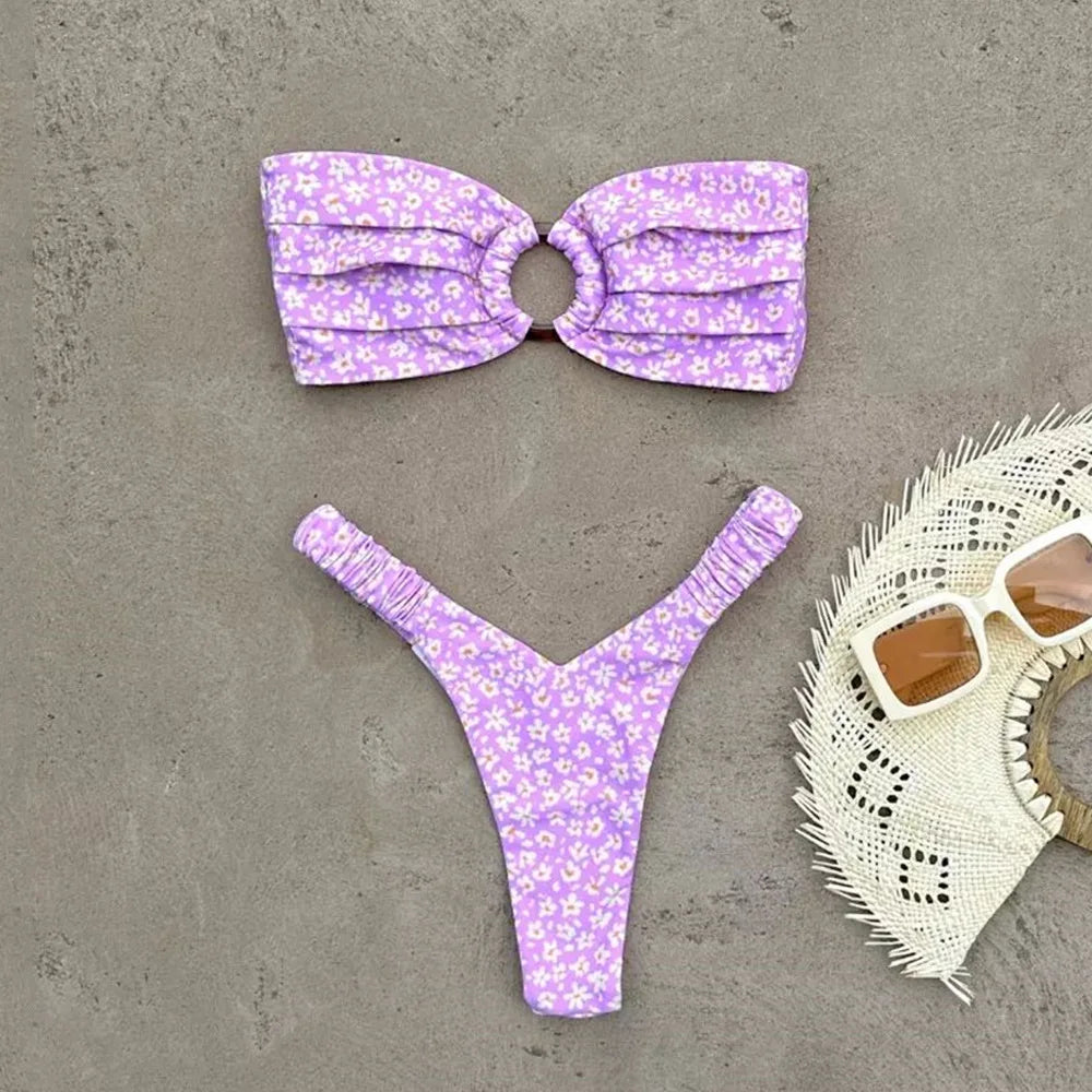 Push-Up Bikini-Set – Sexy Brazilian-Design mit Tanga & trendigen Mustern
