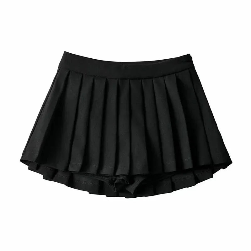 Falten-Minirock mit High Waist – sommerlich, im Vintage-Korean-Style, ideal für Tanz, Alltag oder stylische Freizeitlooks.