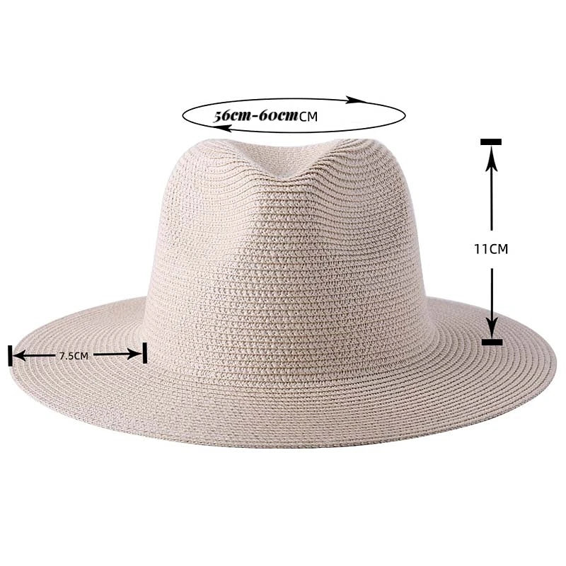 Großer Panama-Strohhut mit breiter Krempe – unisex, luftig und ideal für Sommer, Strand & UV-Schutz mit stilvollem Fedora-Design.