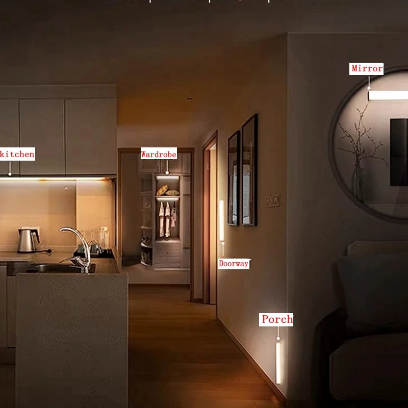 Kabelloses LED-Licht mit Bewegungssensor & USB-C – wiederaufladbar, ideal für Schrank, Küche, Treppe oder als Nachtlicht.