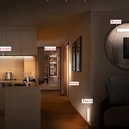 Kabelloses LED-Licht mit Bewegungssensor & USB-C – wiederaufladbar, ideal für Schrank, Küche, Treppe oder als Nachtlicht.