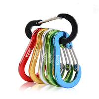 Karabiner-Set – 6-teilige Aluminium-Karabiner mit Clip-Verschluss, ideal für Camping, Klettern und Angeln