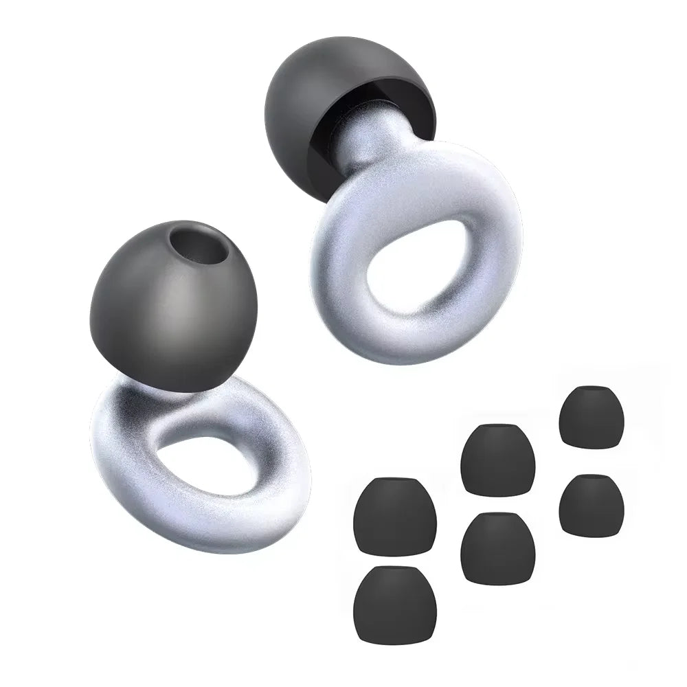 Bouchons d'oreilles en silicone avec réduction de bruit – insonorisés, confortables et idéaux pour nager, dormir ou pour un repos ininterrompu.