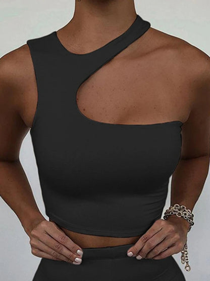 Schulterfreies Crop Top – Stylisches, figurbetontes Tanktop mit Cut-Out-Design für einen modernen Look